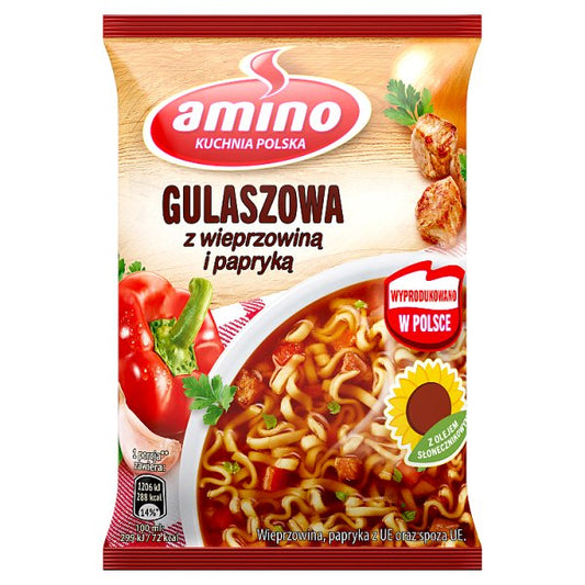 Amino Zupa błyskawiczna gulaszowa z wieprzowiną i papryką 59 g