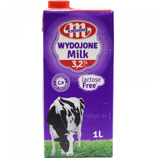 Mlekovita Mleko UHT 3,2% tłuszczu 1l Wydojone bez laktozy