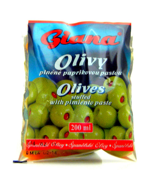 Oliwki giana zielone z pastą paprykową 200ml folia