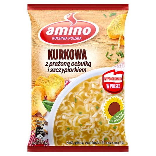 Amino Zupa błyskawiczna kurkowa z prażoną cebulką i szczypiorkiem 61 g